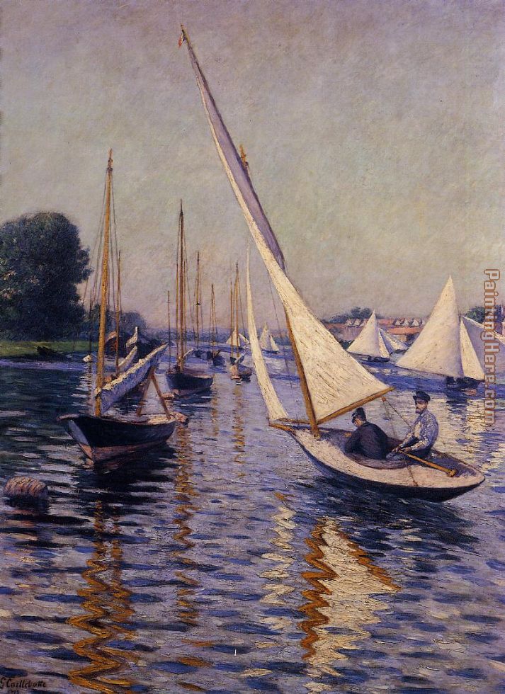 Regatta at Argenteuil painting - Gustave Caillebotte Regatta at Argenteuil art painting